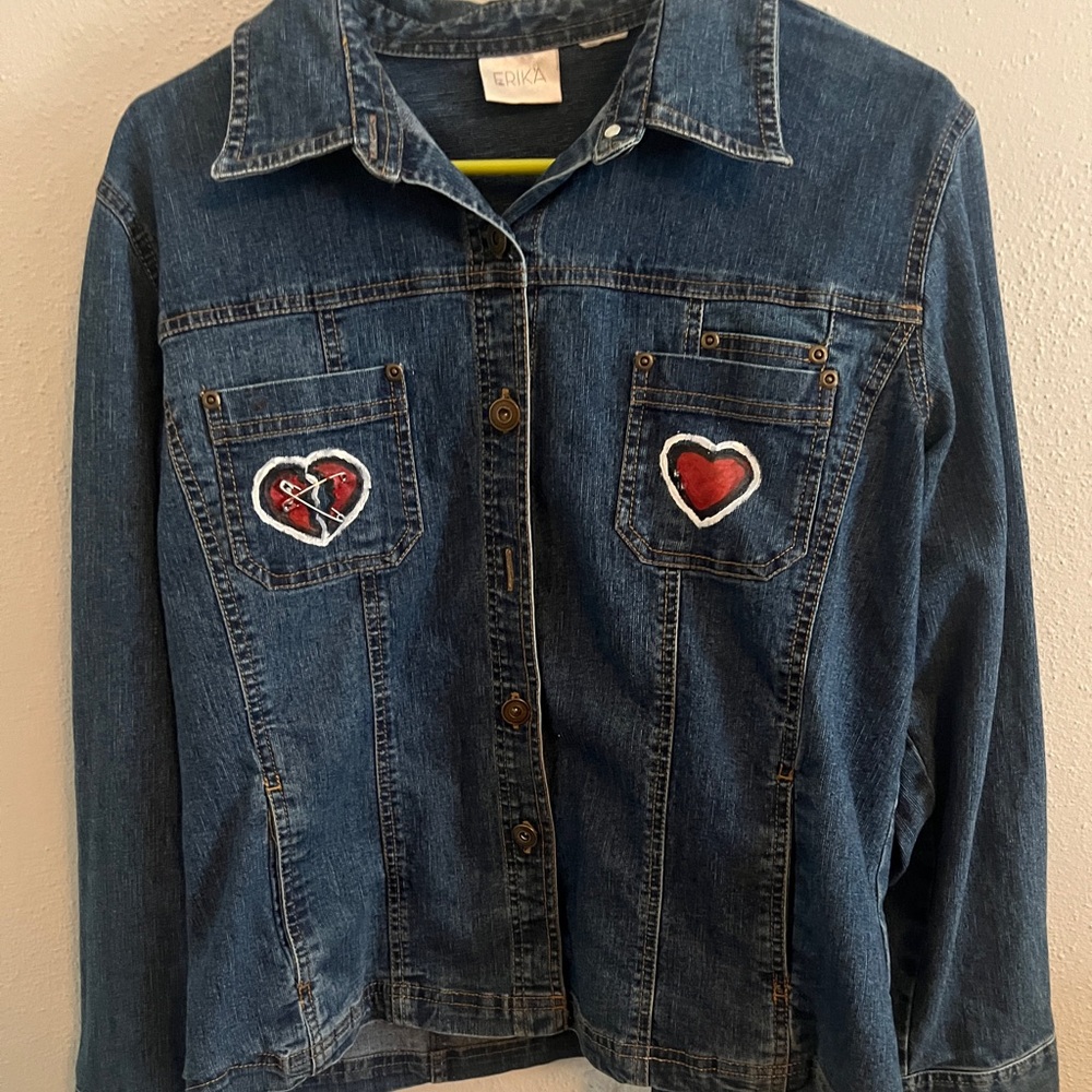 Erika Blue Denim Jacket (hand painted)